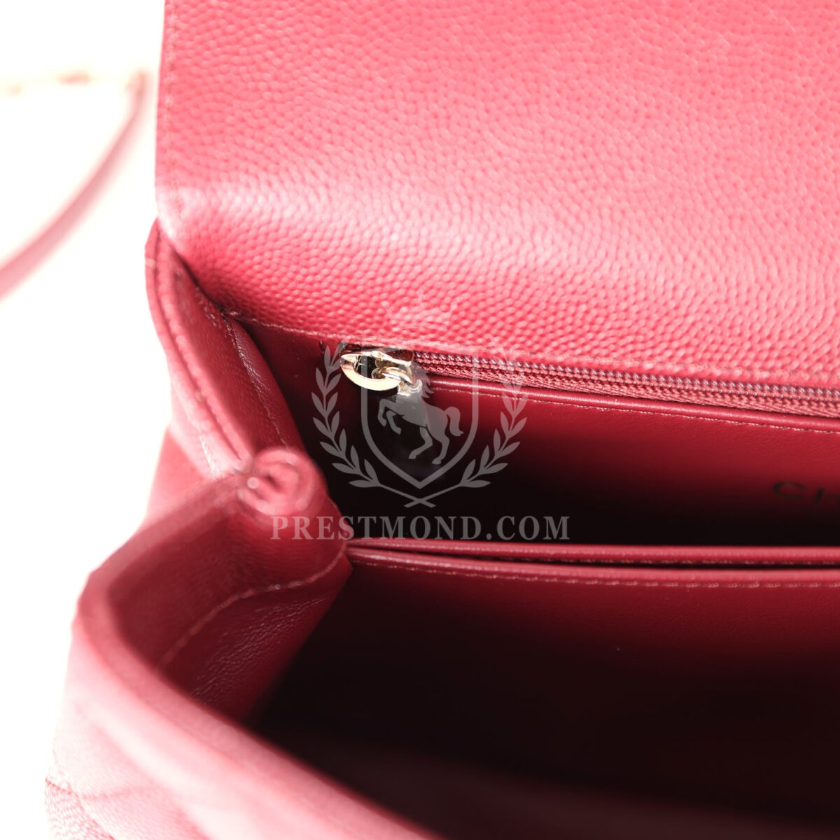 Chanel Small Coco Top Handle Flap Bag Burgundy Caviar Light Gold Hardware — изображение 9