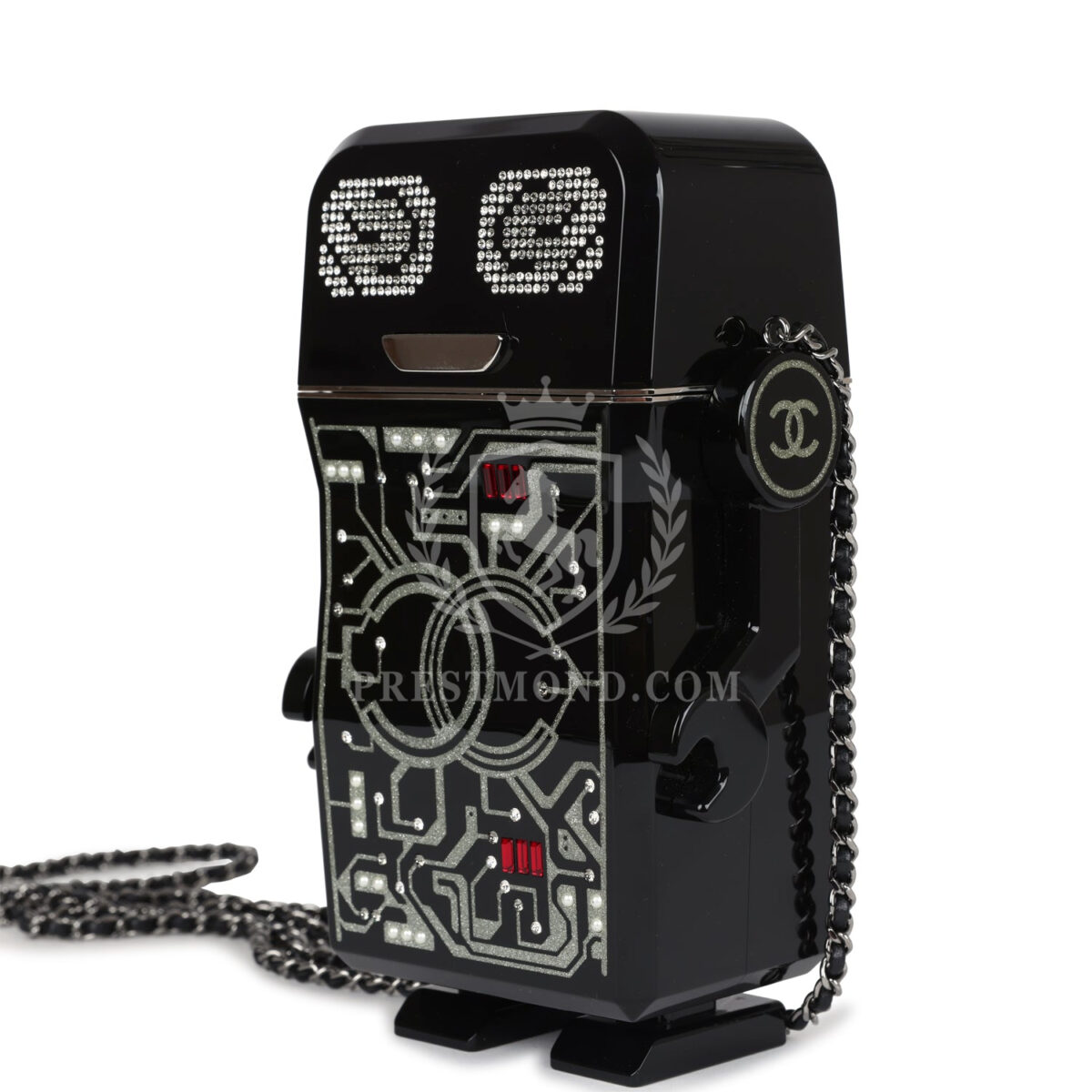 Chanel Limited Edition Robot Minaudière Bag Black Plexiglass and Crystals Ruthenium Hardware — изображение 5