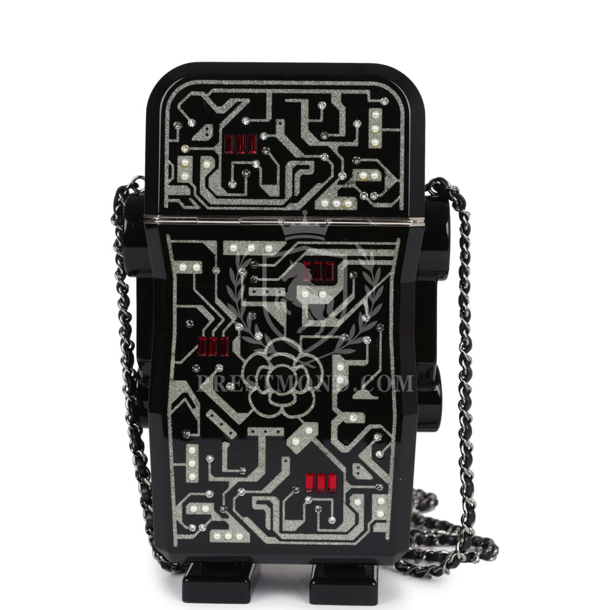 Chanel Limited Edition Robot Minaudière Bag Black Plexiglass and Crystals Ruthenium Hardware — изображение 4