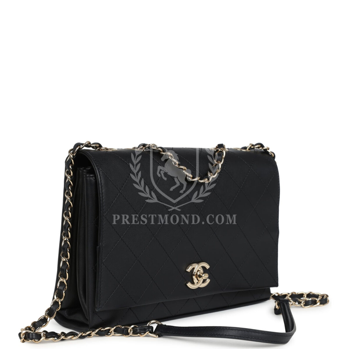 Chanel Flap Bag Black Calfskin Light Gold Hardware — изображение 2