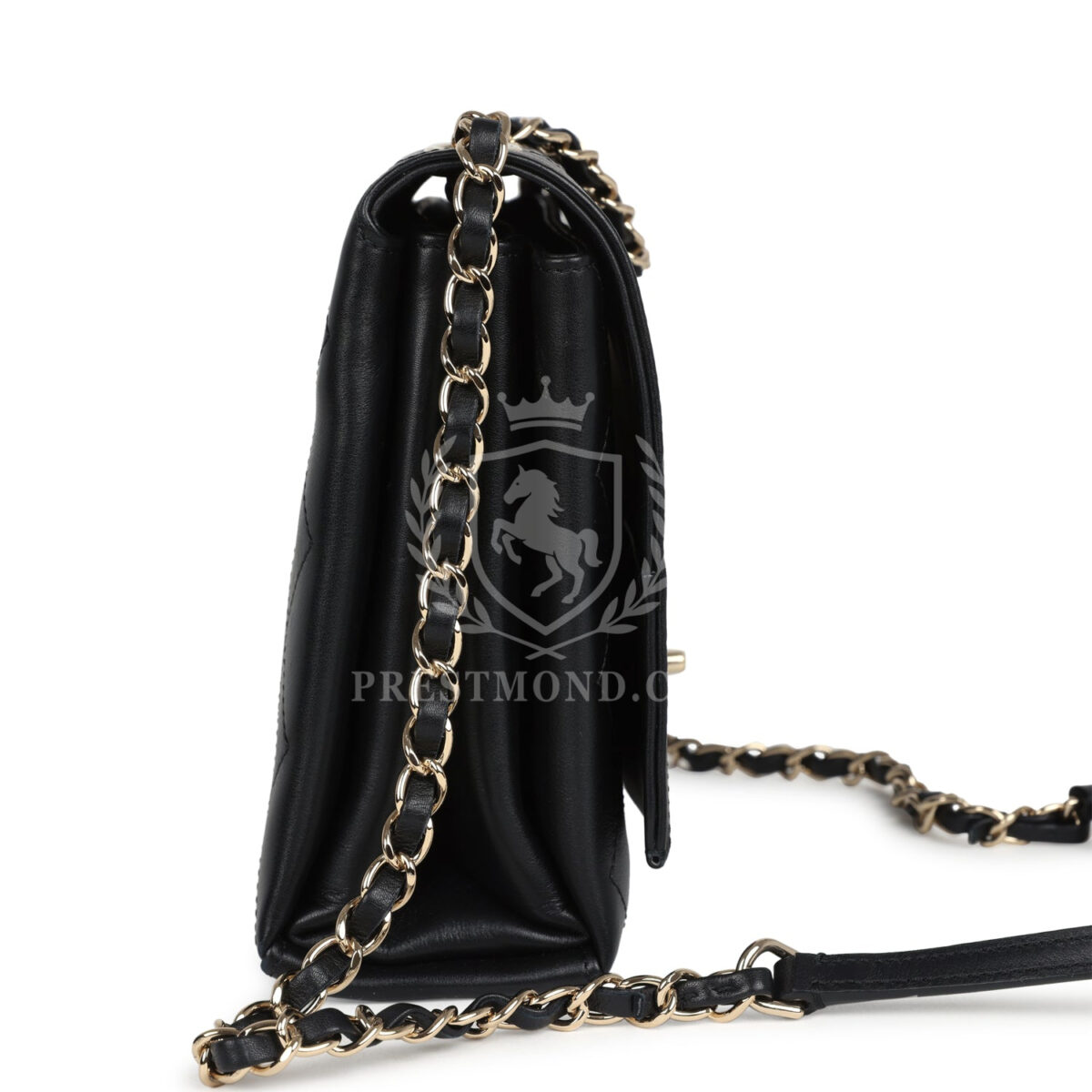 Chanel Flap Bag Black Calfskin Light Gold Hardware — изображение 4