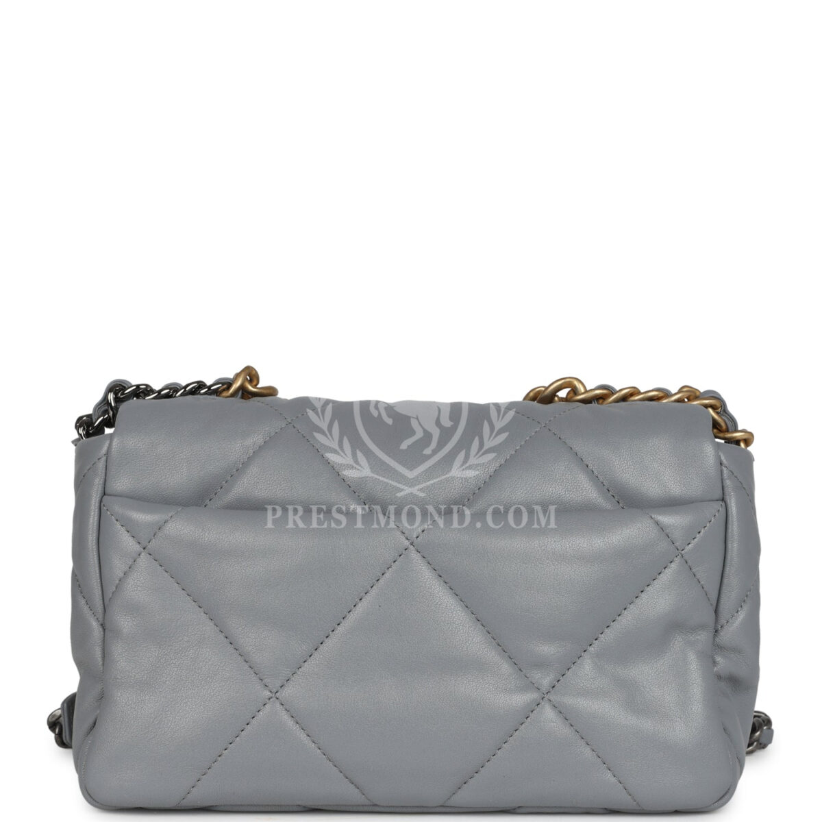 Chanel Medium 19 Flap Bag Grey Lambskin Mixed Metal Hardware — изображение 4