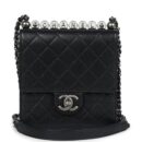 Chanel Chic Pearls Flap Bag Black Calfskin Aged Ruthenium Hardware