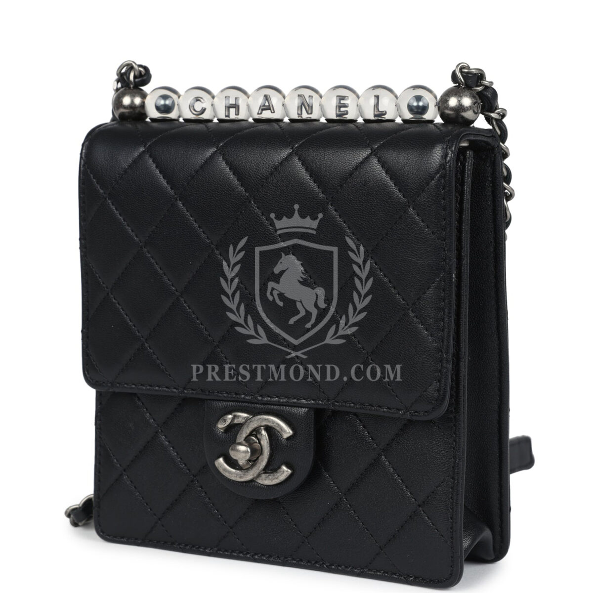 Chanel Chic Pearls Flap Bag Black Calfskin Aged Ruthenium Hardware — изображение 5