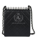 Chanel Chic Pearls Flap Bag Black Calfskin Aged Ruthenium Hardware