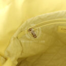 Chanel Small 22 Bag Yellow Shiny Calfskin Brushed Gold Hardware