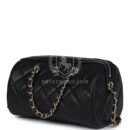 Chanel Mini Timeless Classic Barrel Bag with Chain Black Shiny Caviar Light Gold Hardware