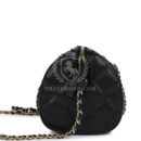 Chanel Mini Timeless Classic Barrel Bag with Chain Black Shiny Caviar Light Gold Hardware