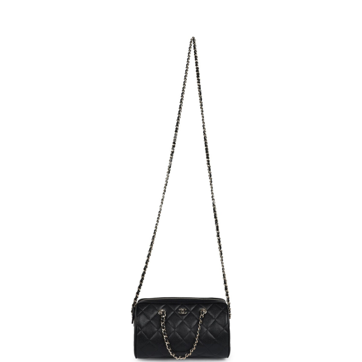 Chanel Mini Timeless Classic Barrel Bag with Chain Black Shiny Caviar Light Gold Hardware — изображение 6