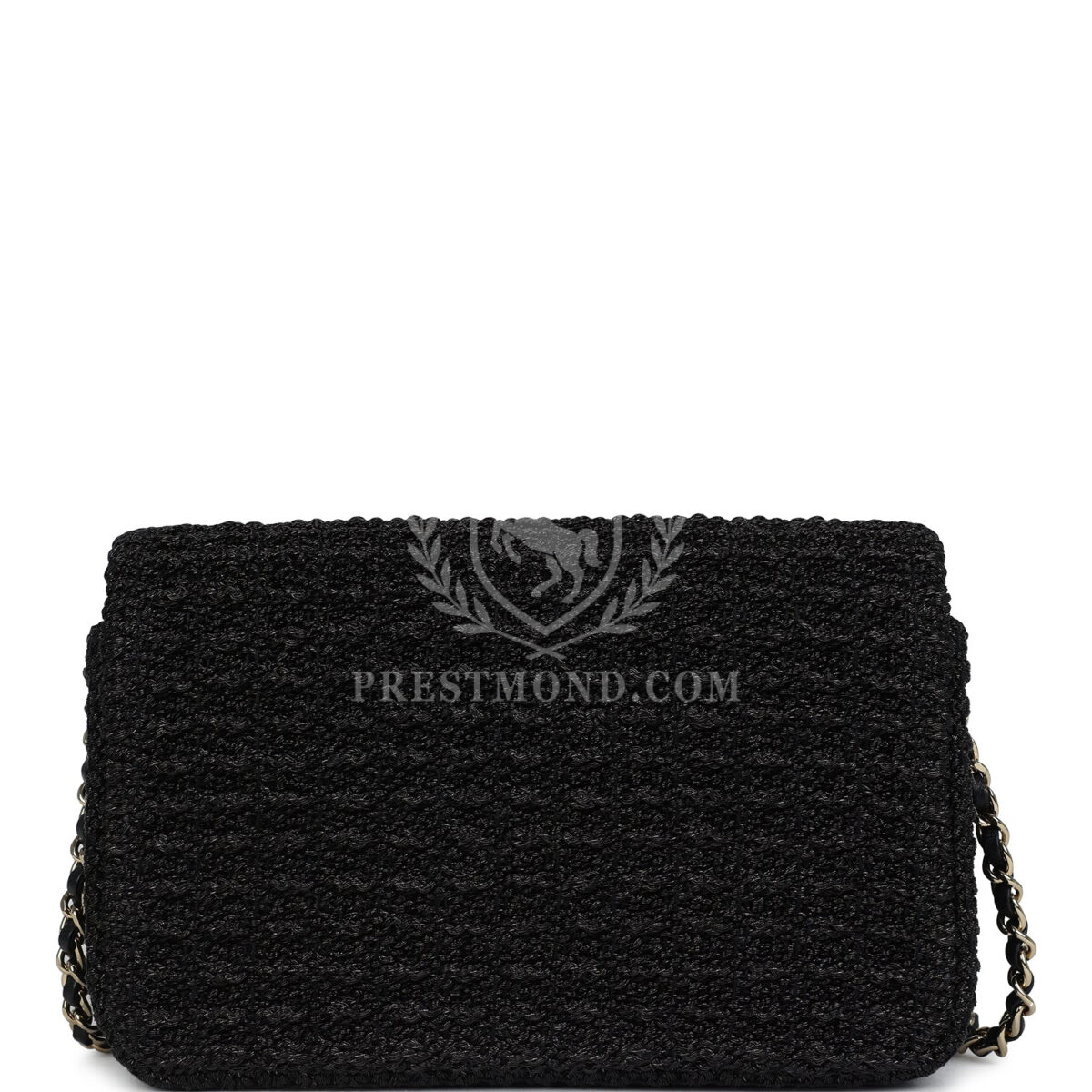 Chanel Mini Summer Nights Flap Bag Black Woven Patent Leather Light Gold Hardware — изображение 4
