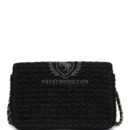 Chanel Mini Summer Nights Flap Bag Black Woven Patent Leather Light Gold Hardware