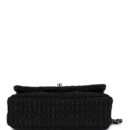 Chanel Mini Summer Nights Flap Bag Black Woven Patent Leather Light Gold Hardware