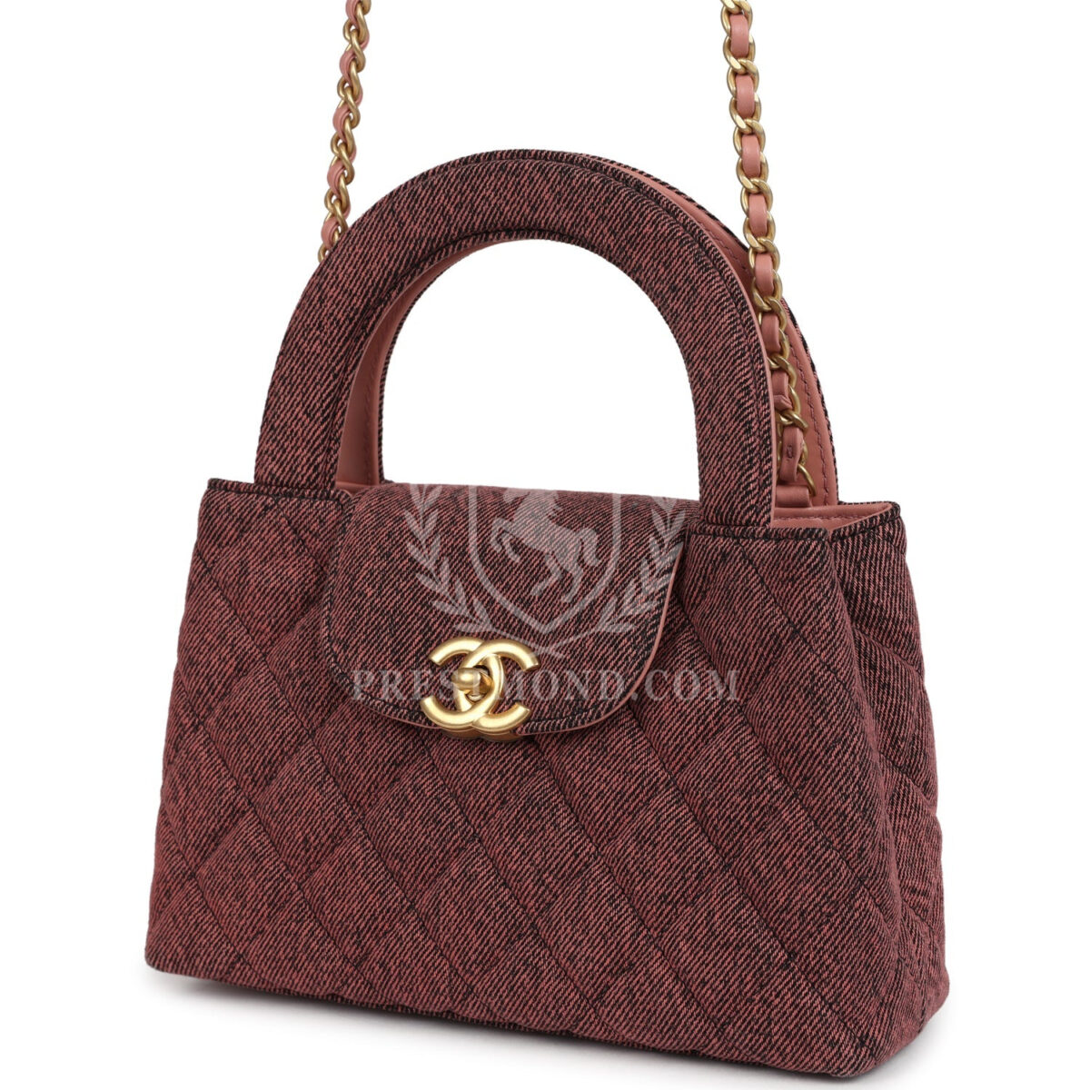 Chanel Small Kelly Shopper Pink Washed Denim Brushed Gold Hardware — изображение 5