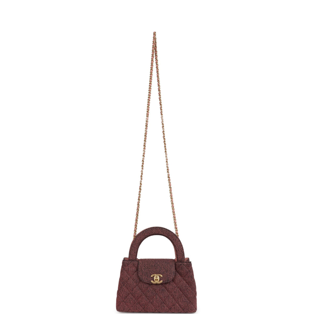 Chanel Small Kelly Shopper Pink Washed Denim Brushed Gold Hardware — изображение 7