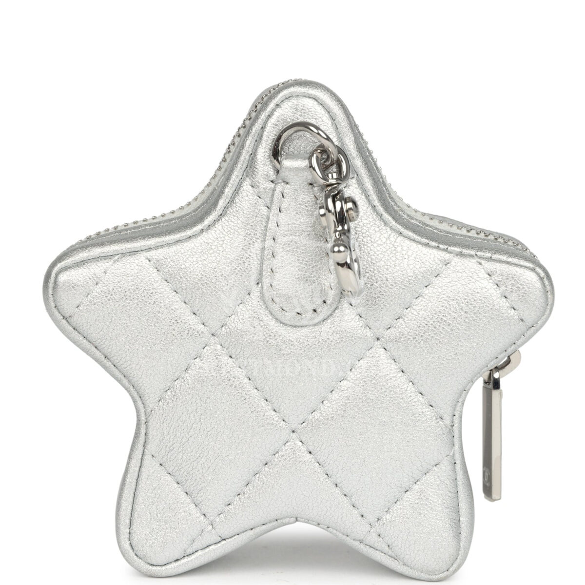 Chanel Walk Of Fame Star Clip-On Coin Purse Metallic Silver Goatskin Silver Hardware — изображение 4