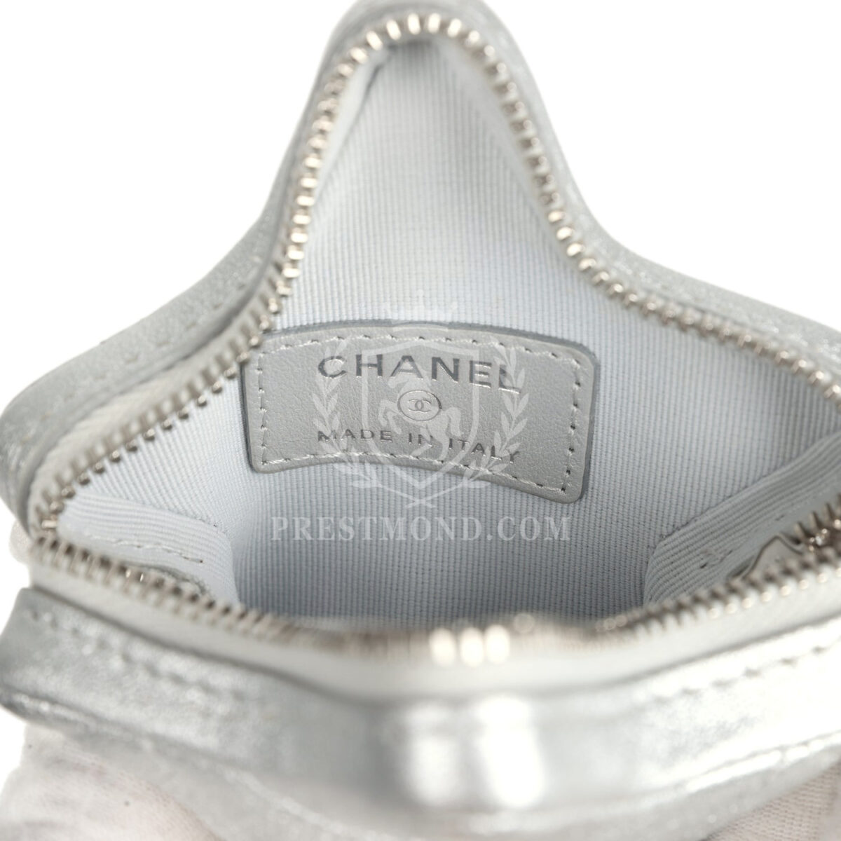 Chanel Walk Of Fame Star Clip-On Coin Purse Metallic Silver Goatskin Silver Hardware — изображение 7