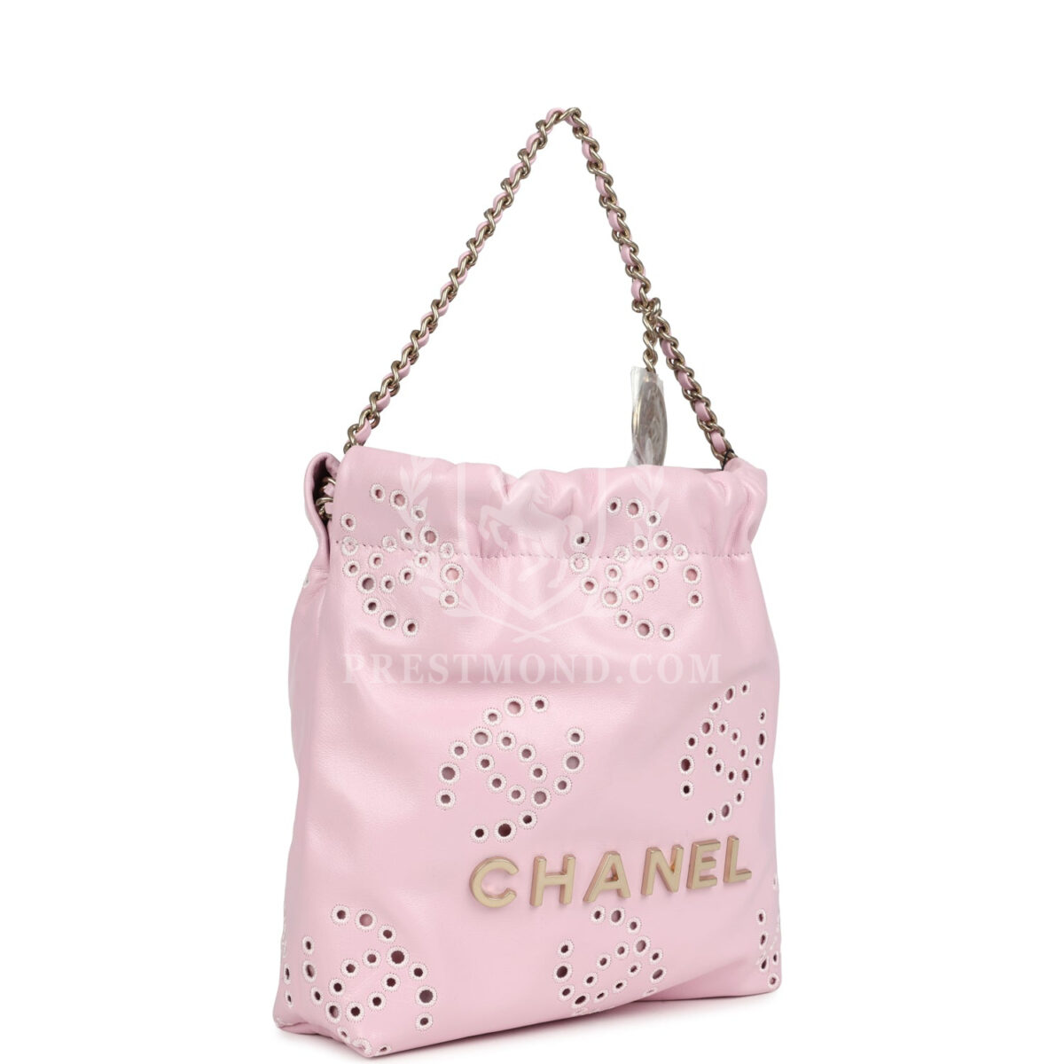 Chanel Mini 22 Bag Pink Shiny Calfskin Brushed Gold Hardware — изображение 2