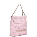 Chanel Mini 22 Bag Pink Shiny Calfskin Brushed Gold Hardware
