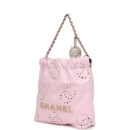 Chanel Mini 22 Bag Pink Shiny Calfskin Brushed Gold Hardware