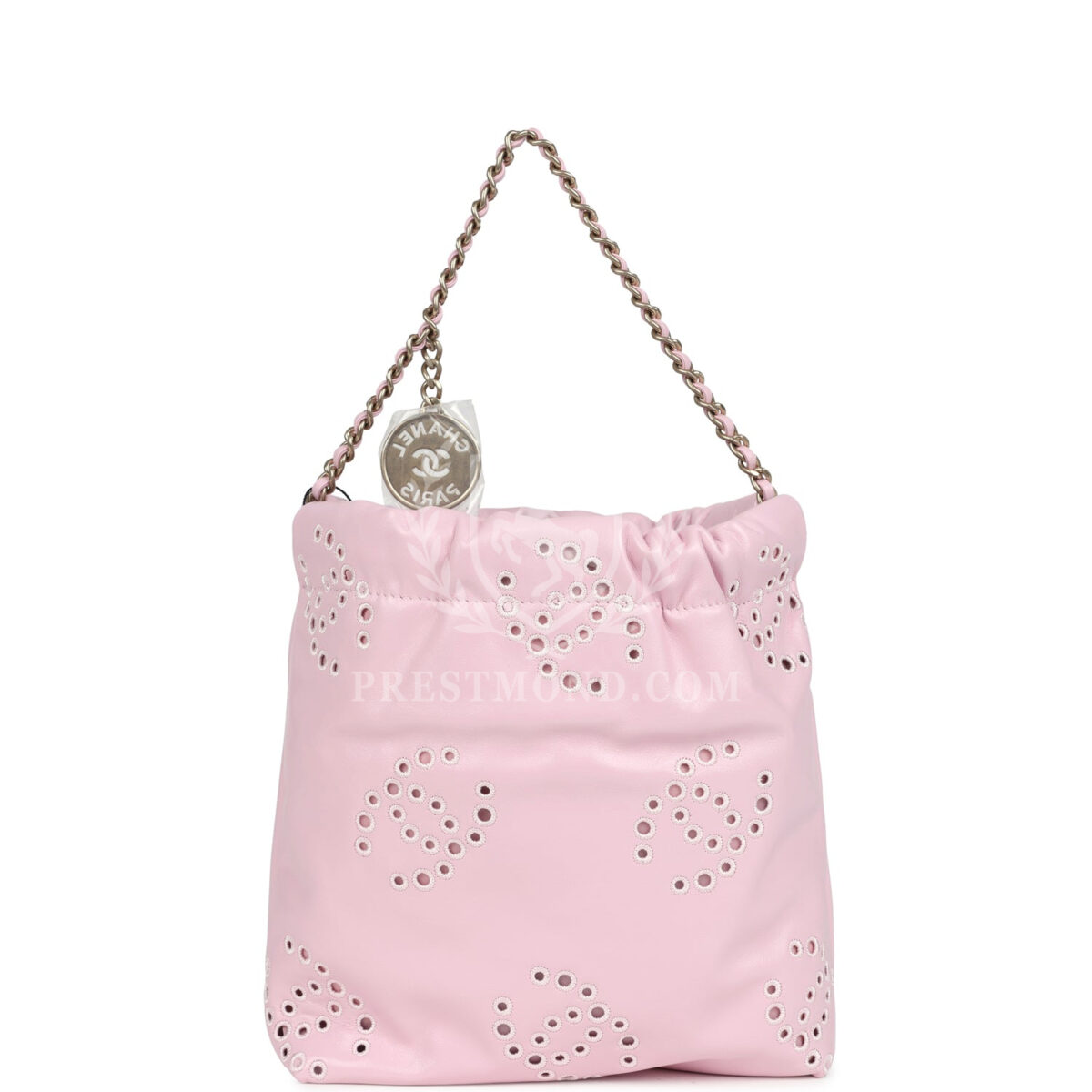 Chanel Mini 22 Bag Pink Shiny Calfskin Brushed Gold Hardware — изображение 4