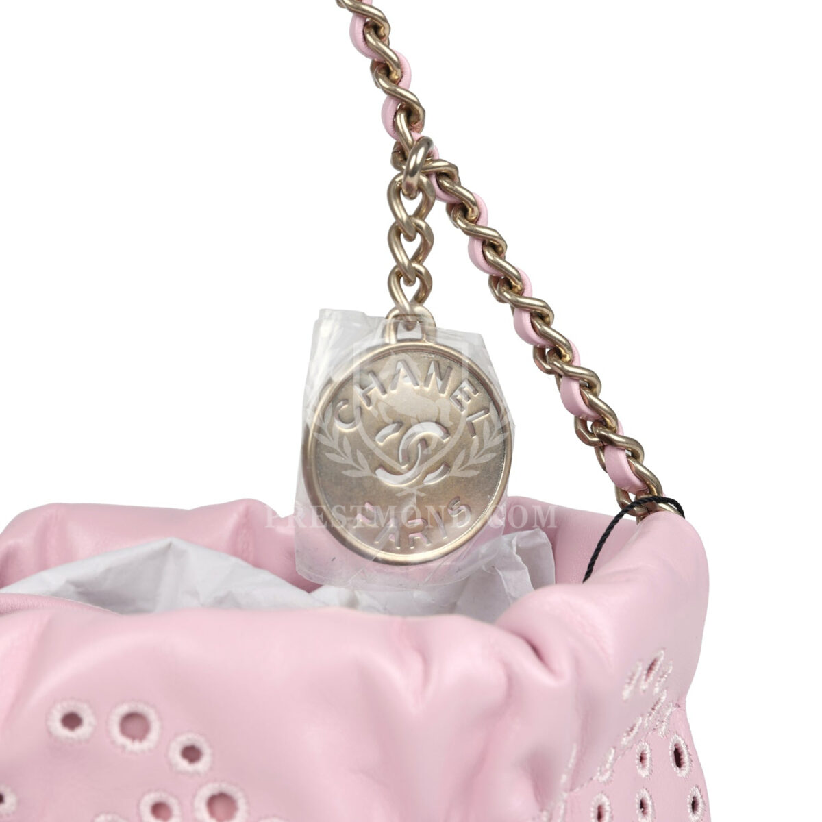 Chanel Mini 22 Bag Pink Shiny Calfskin Brushed Gold Hardware — изображение 6