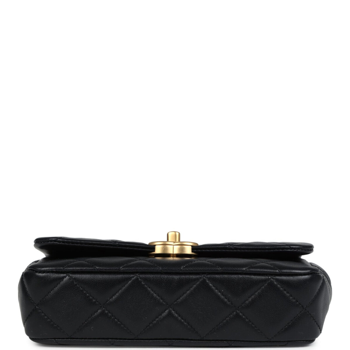 Chanel Mini Pearly Chain Flap Bag Black Lambskin Brushed Gold Hardware — изображение 6