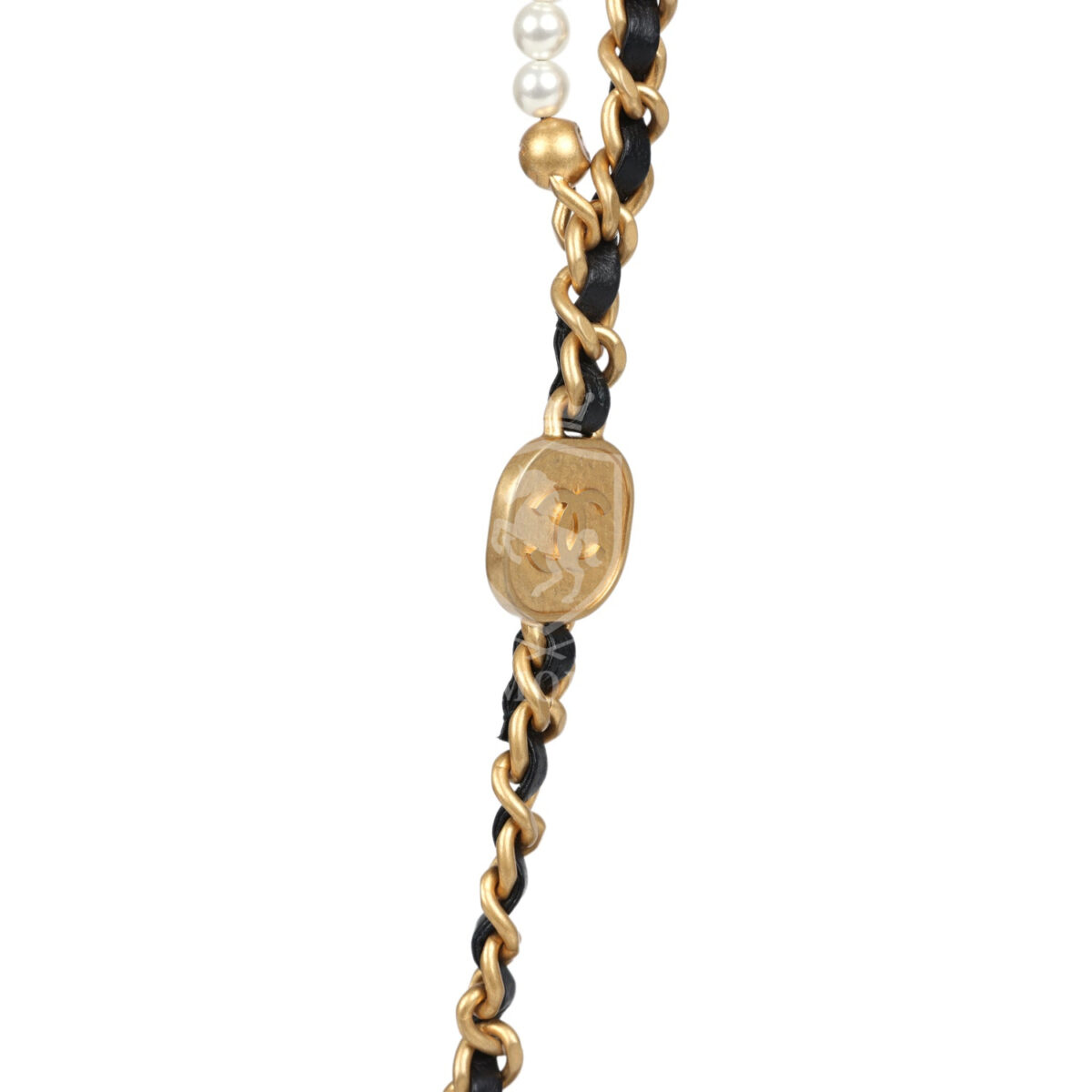 Chanel Mini Pearly Chain Flap Bag Black Lambskin Brushed Gold Hardware — изображение 8