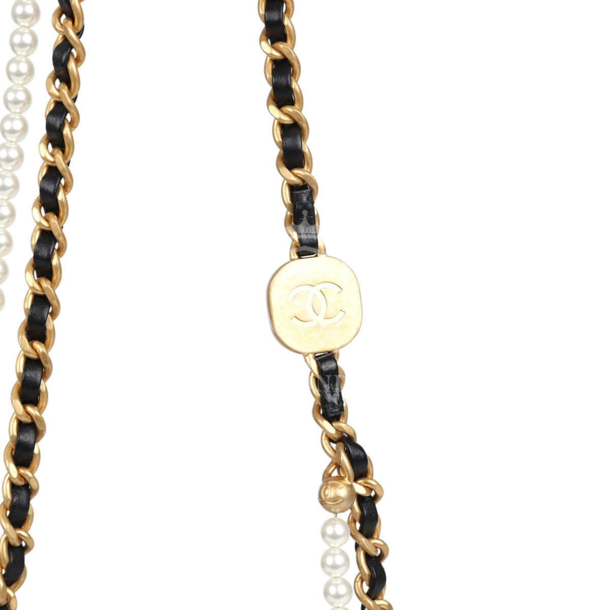 Chanel Mini Pearly Chain Flap Bag Black Lambskin Brushed Gold Hardware — изображение 9