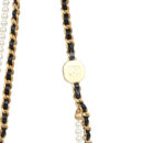Chanel Mini Pearly Chain Flap Bag Black Lambskin Brushed Gold Hardware