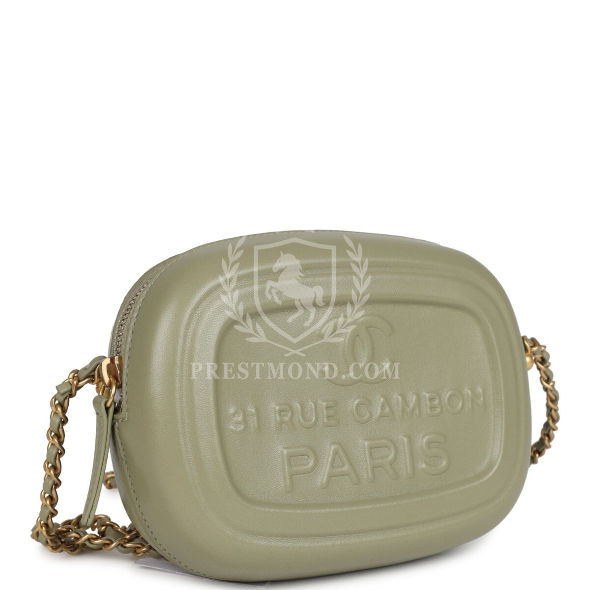 Chanel Mini "Savon De Marseille" Camera Case Bag Khaki Shiny Lambskin Brushed Gold Hardware — изображение 2