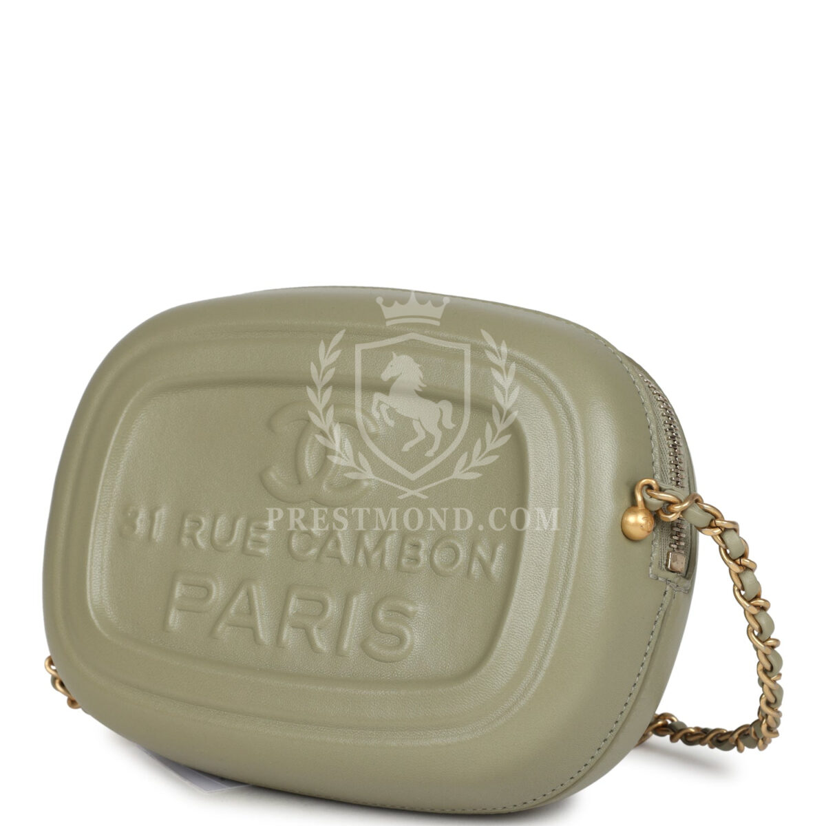 Chanel Mini "Savon De Marseille" Camera Case Bag Khaki Shiny Lambskin Brushed Gold Hardware — изображение 5