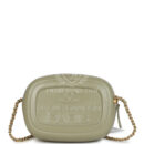 Chanel Mini "Savon De Marseille" Camera Case Bag Khaki Shiny Lambskin Brushed Gold Hardware