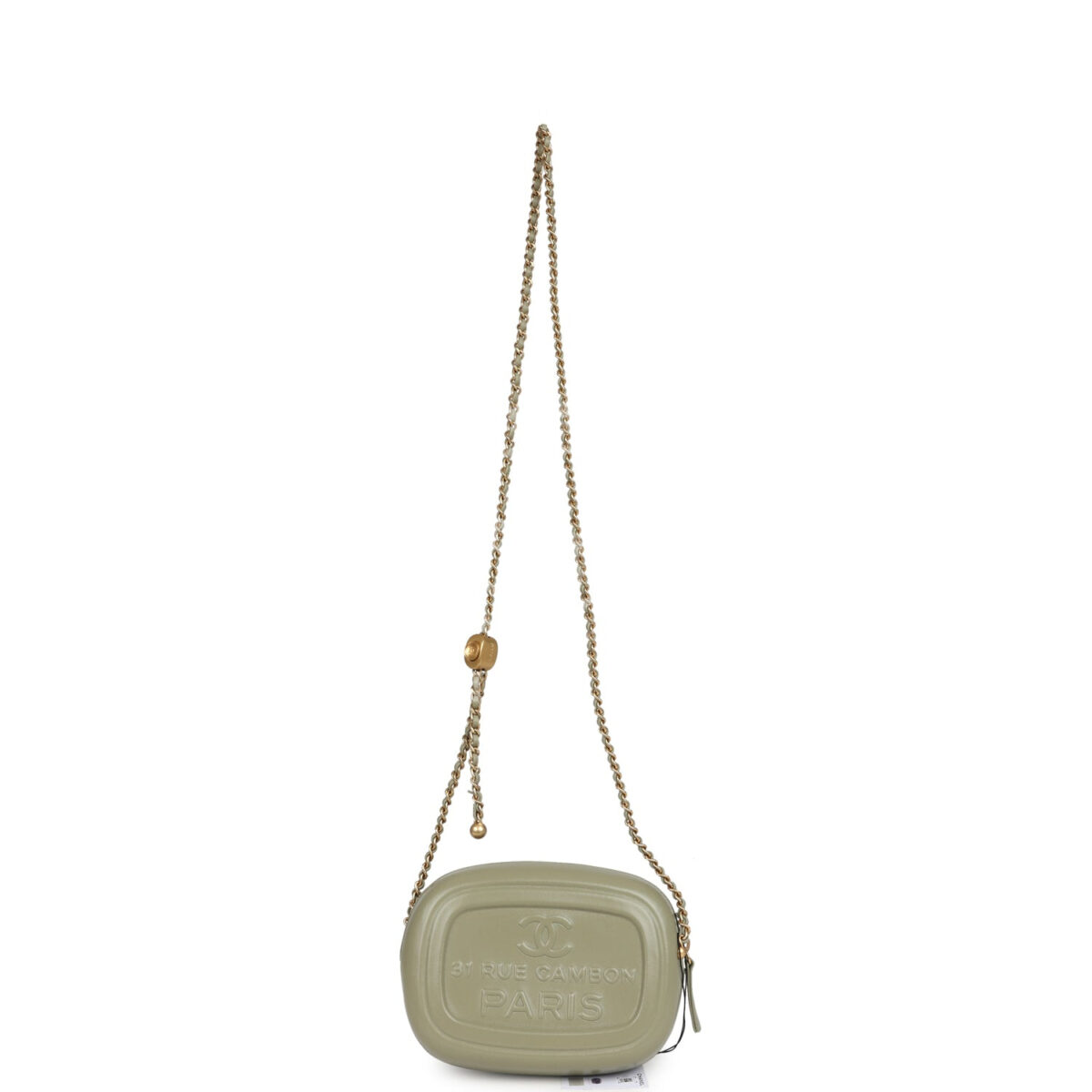 Chanel Mini "Savon De Marseille" Camera Case Bag Khaki Shiny Lambskin Brushed Gold Hardware — изображение 6