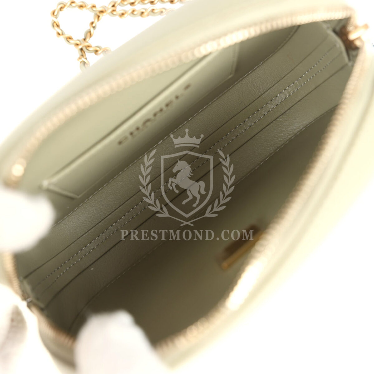 Chanel Mini "Savon De Marseille" Camera Case Bag Khaki Shiny Lambskin Brushed Gold Hardware — изображение 9