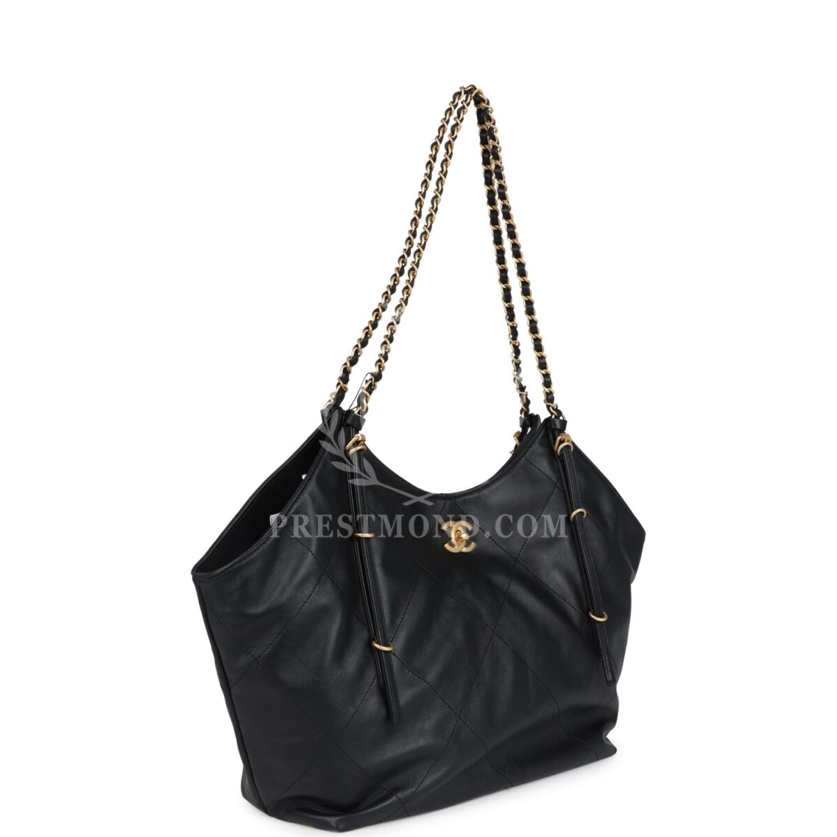 Chanel Small Coco Shopping Bag Black Calfskin Antique Gold Hardware — изображение 2