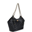 Chanel Small Coco Shopping Bag Black Calfskin Antique Gold Hardware