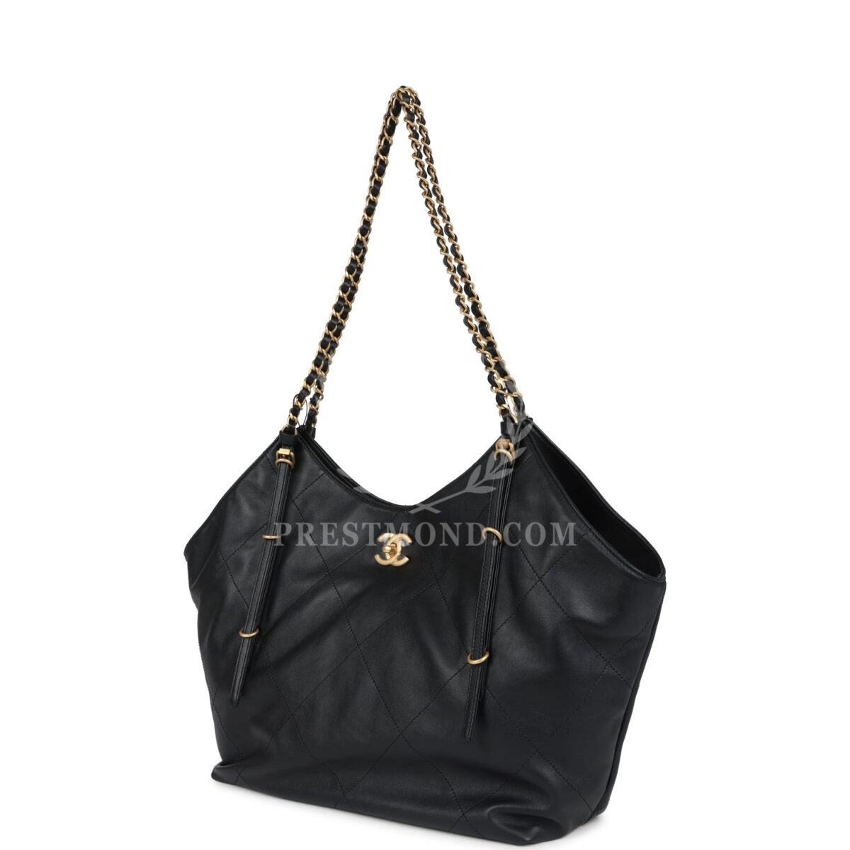 Chanel Small Coco Shopping Bag Black Calfskin Antique Gold Hardware — изображение 5
