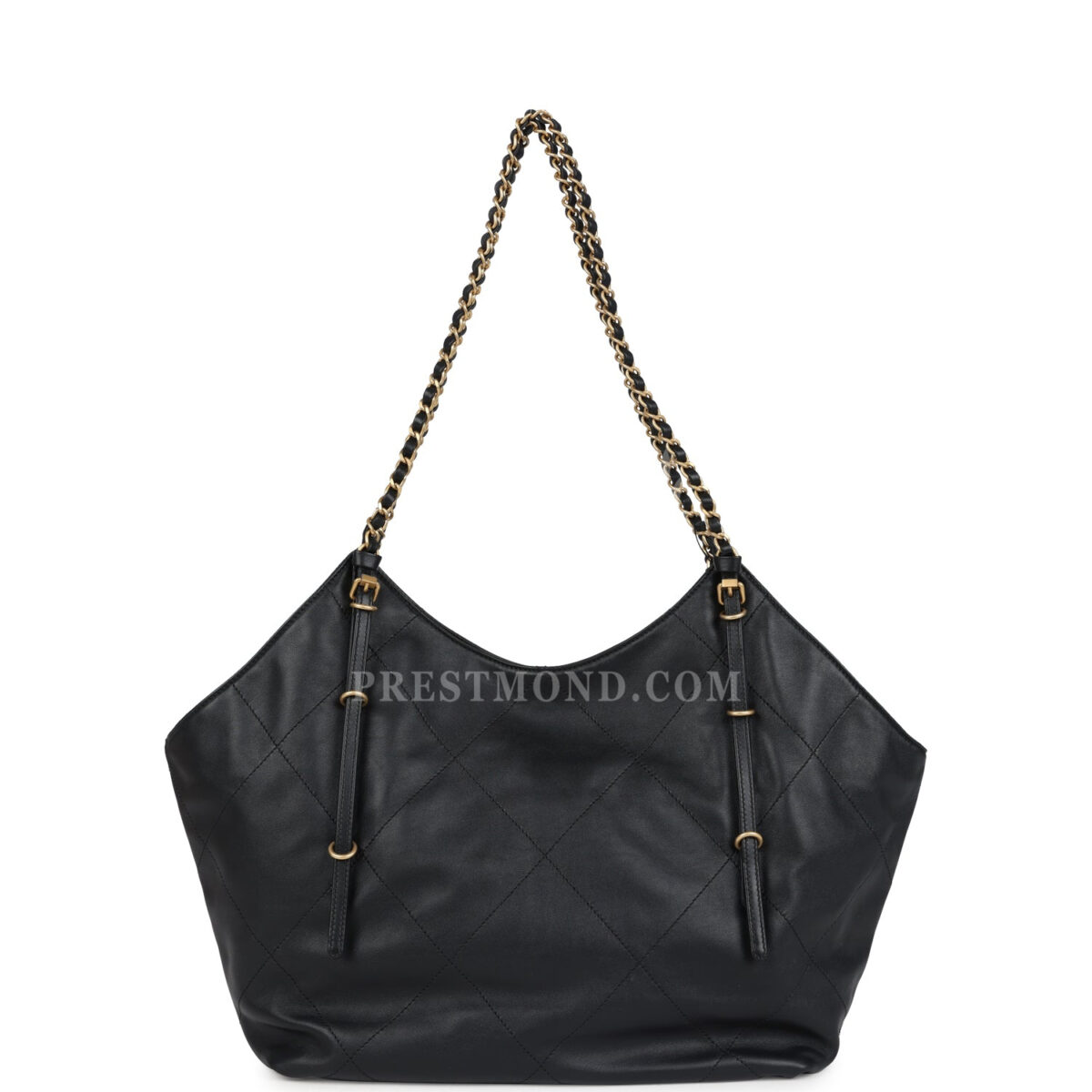 Chanel Small Coco Shopping Bag Black Calfskin Antique Gold Hardware — изображение 4