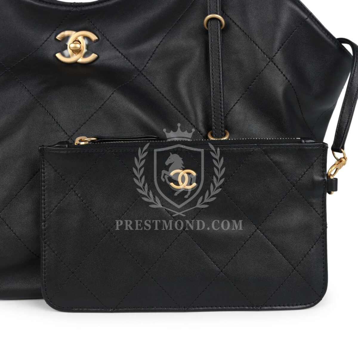 Chanel Small Coco Shopping Bag Black Calfskin Antique Gold Hardware — изображение 7
