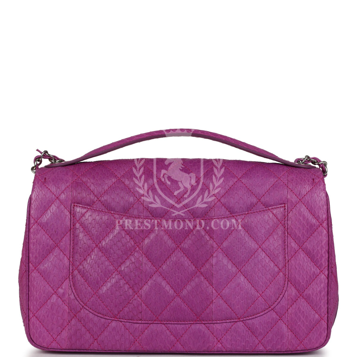 Chanel Medium Easy Carry Flap Bag Purple Python Silver Hardware — изображение 4