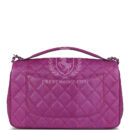 Chanel Medium Easy Carry Flap Bag Purple Python Silver Hardware