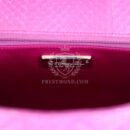 Chanel Medium Easy Carry Flap Bag Purple Python Silver Hardware
