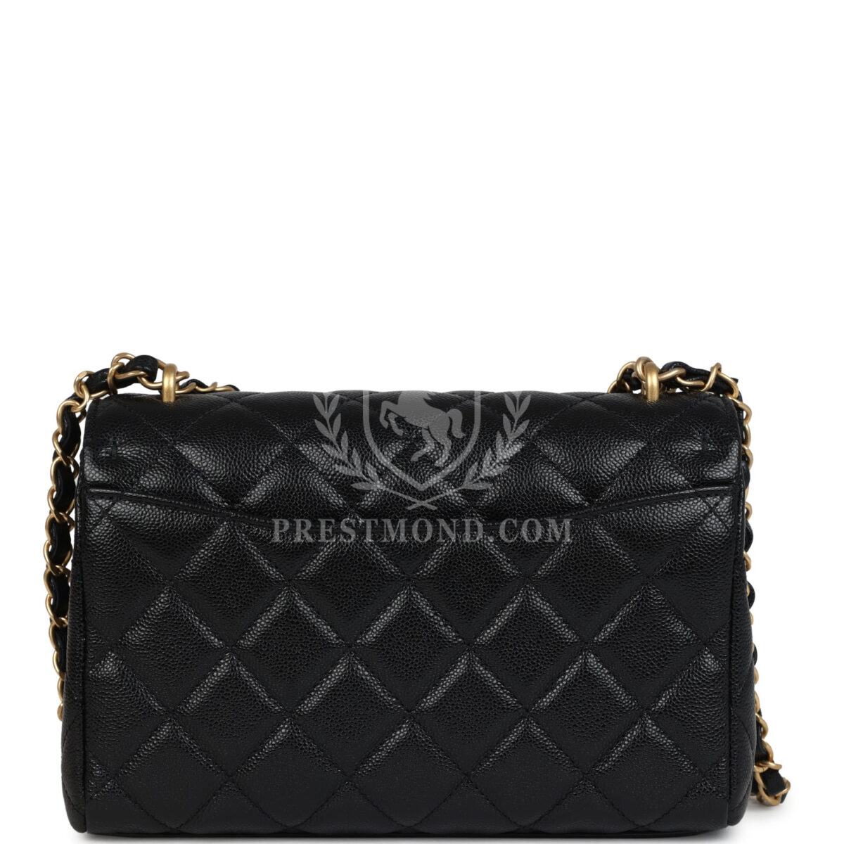 Chanel Small Top Handle Flap Bag Black Shiny Grained Calfskin Brushed Gold Hardware — изображение 4