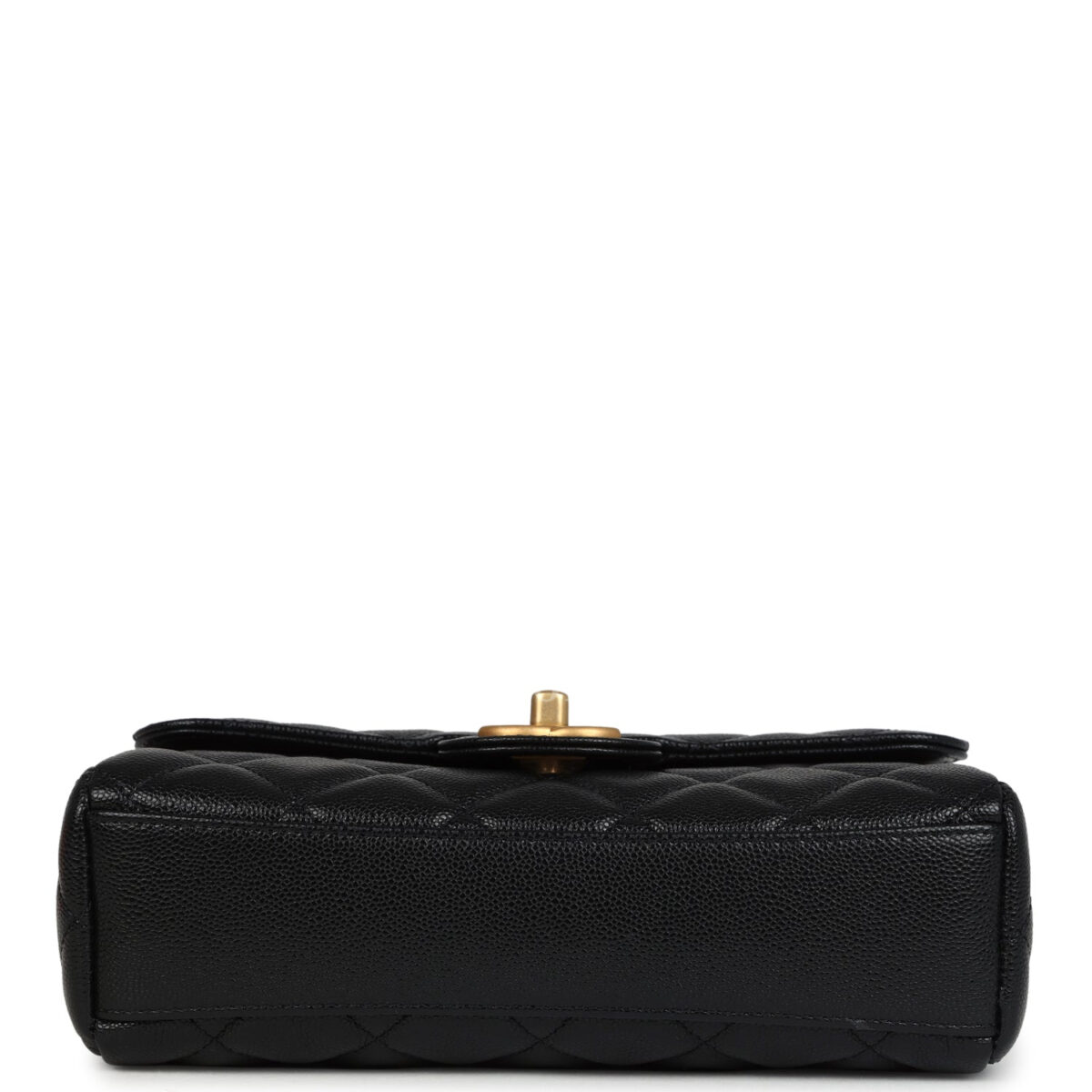 Chanel Small Top Handle Flap Bag Black Shiny Grained Calfskin Brushed Gold Hardware — изображение 6