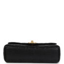 Chanel Small Top Handle Flap Bag Black Shiny Grained Calfskin Brushed Gold Hardware