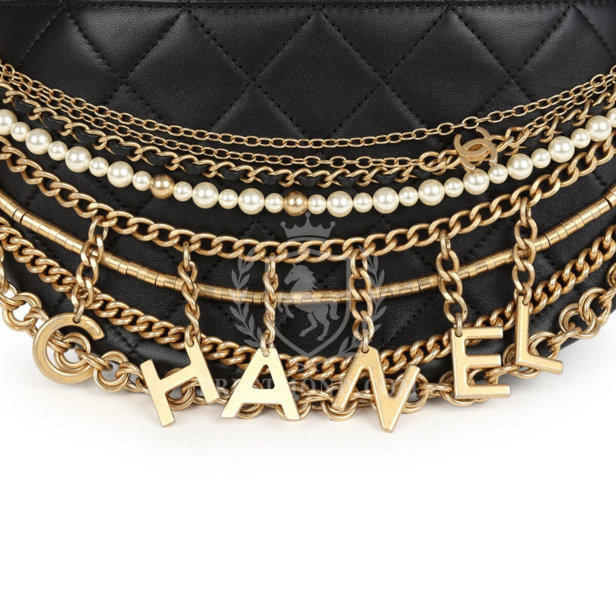 Chanel All About Chain Waist Bag Black Lambskin Antique Gold Hardware — изображение 2