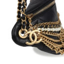 Chanel All About Chain Waist Bag Black Lambskin Antique Gold Hardware