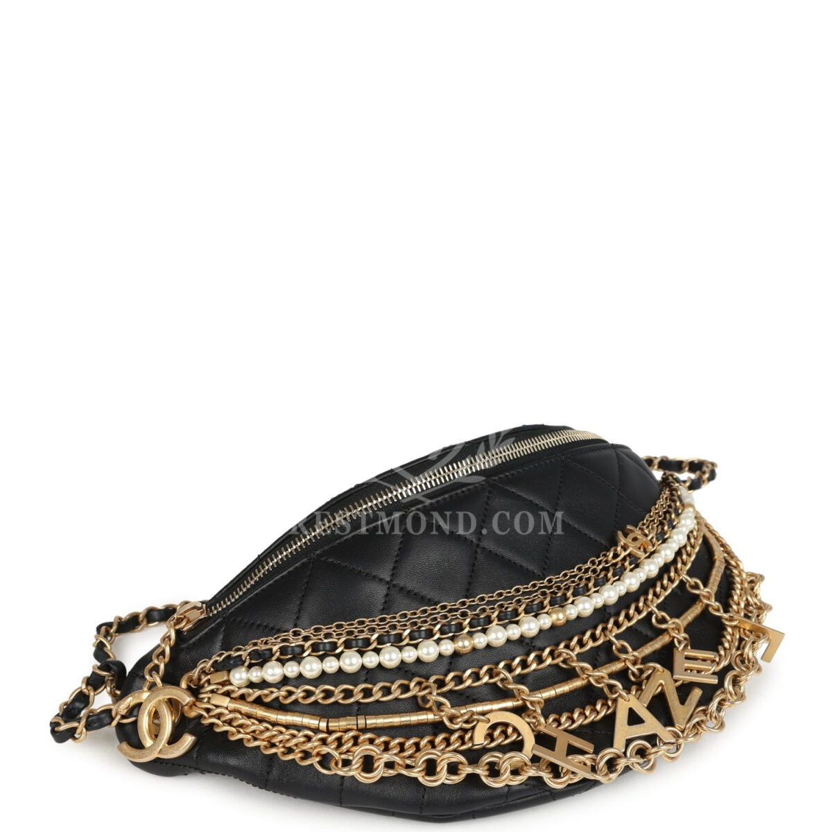 Chanel All About Chain Waist Bag Black Lambskin Antique Gold Hardware — изображение 6