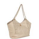 Chanel Maxi Coco Shopping Bag Beige Calfskin Antique Gold Hardware