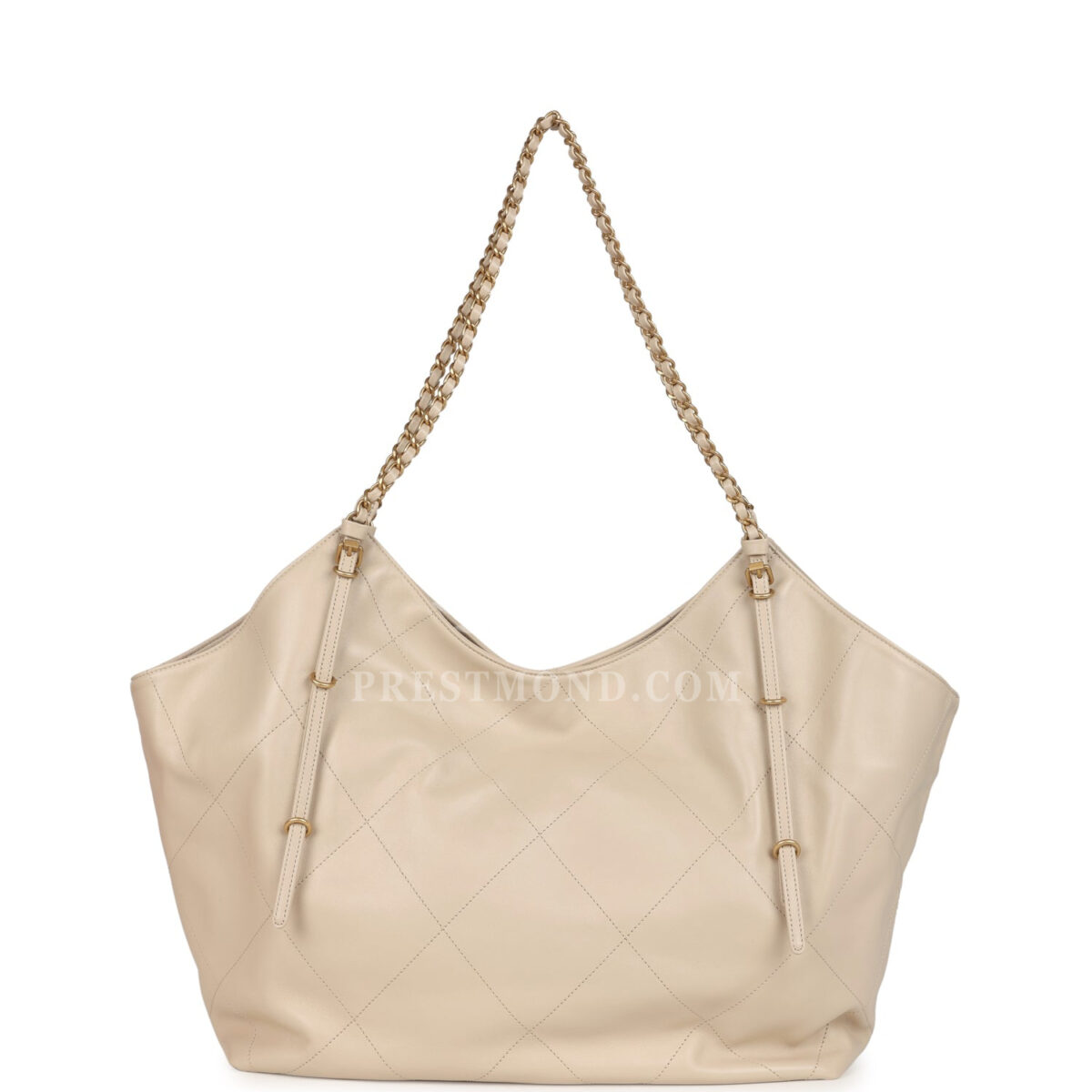 Chanel Maxi Coco Shopping Bag Beige Calfskin Antique Gold Hardware — изображение 4